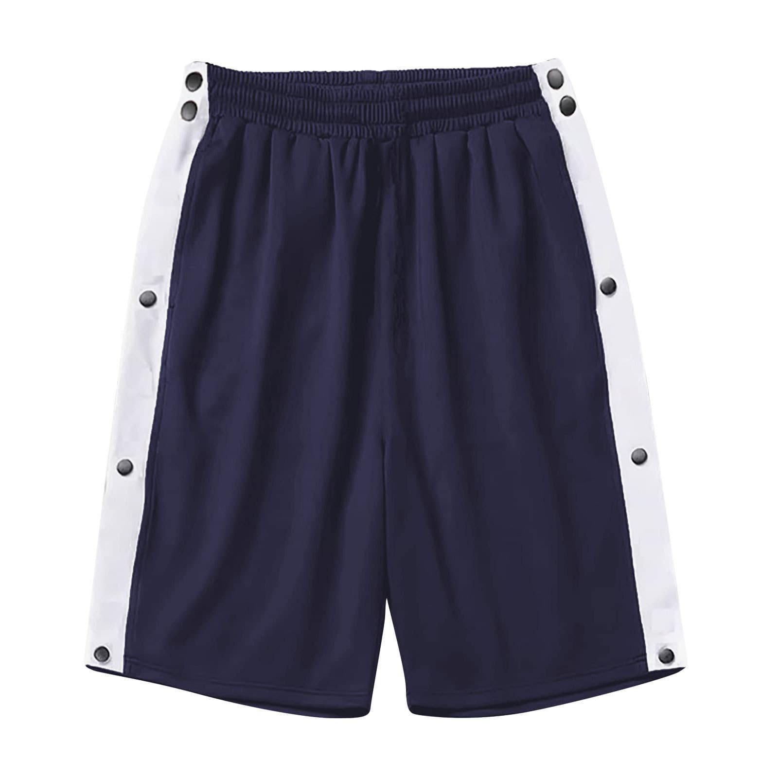 Summer Thin Button Sports Shorts for Men, Quick-Dry Breathable 5-Inch Shorts, Side Button Casual Basketball Shorts Direct Sales