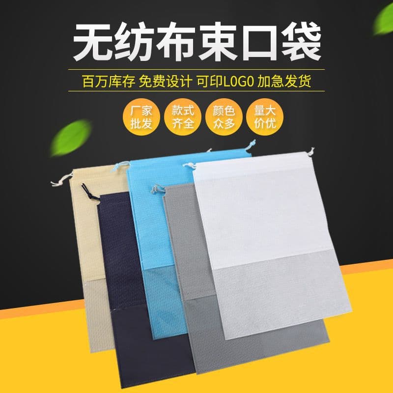 Manufacturer Supply Color Non-woven Double Drawstring Bag Shoe Storage Bag Color Printable Logo