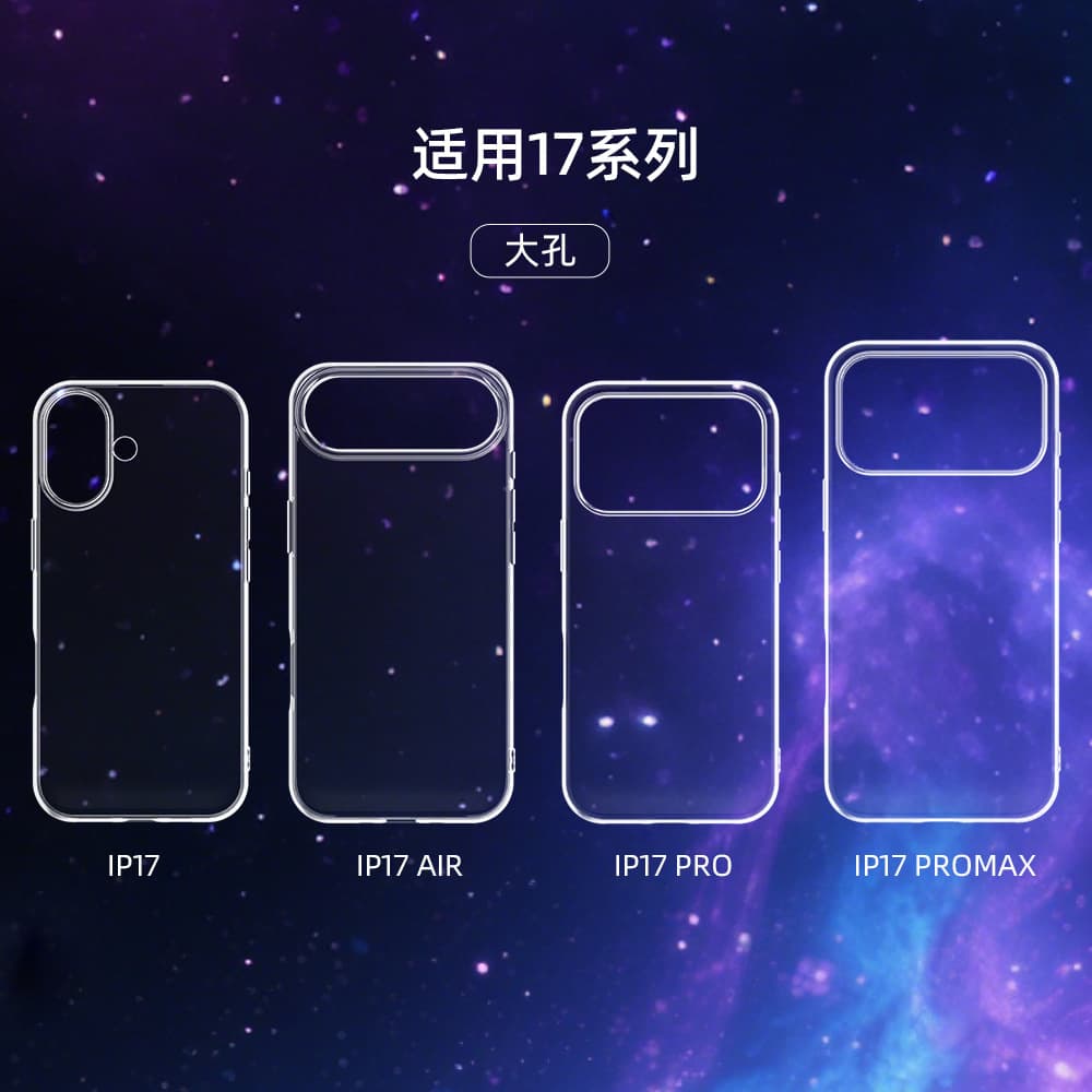 Anti-yellowing Large Hole High Transparency Soft TPU Case for iPhone 17 Pro, iPhone 17 Pro Max