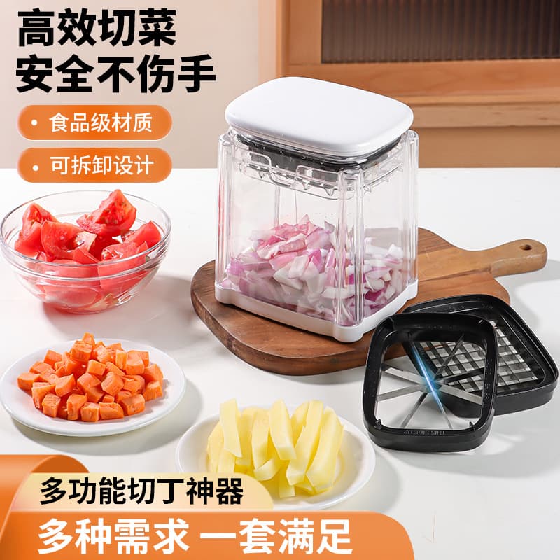 French Fry Cutter, Multi-Function Press Vegetable Slicer for Home Kitchen, Cucumber and Tomato Dicing and Slicing Tool