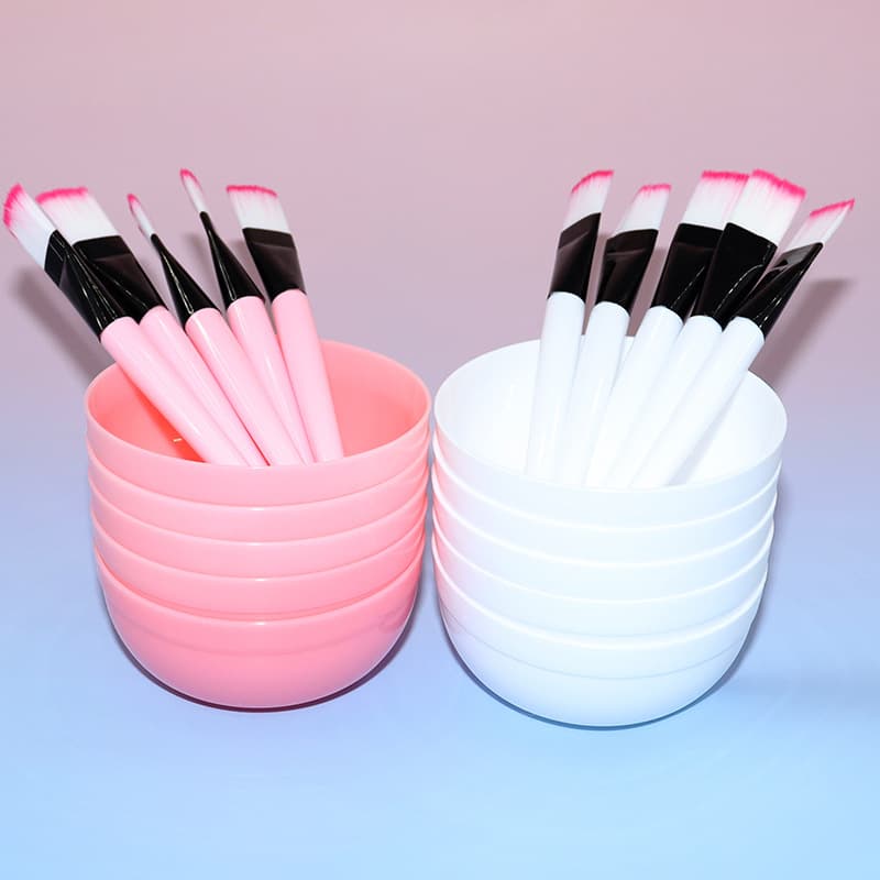 Facial Mask Bowl + Mask Adjusting Brush Plastic Bowl Mixing Brush DIY Spa Mask Adjusting Bowl Makeup Brush Bulk Set Large Quantity Discount