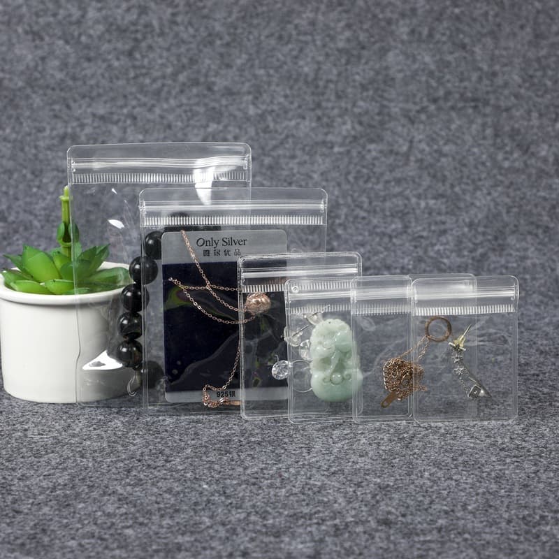 Jewelry PVC Mini Zipper Accessory Packaging Bag Self-Sealing Storage Pouch for Antiques and Bracelets