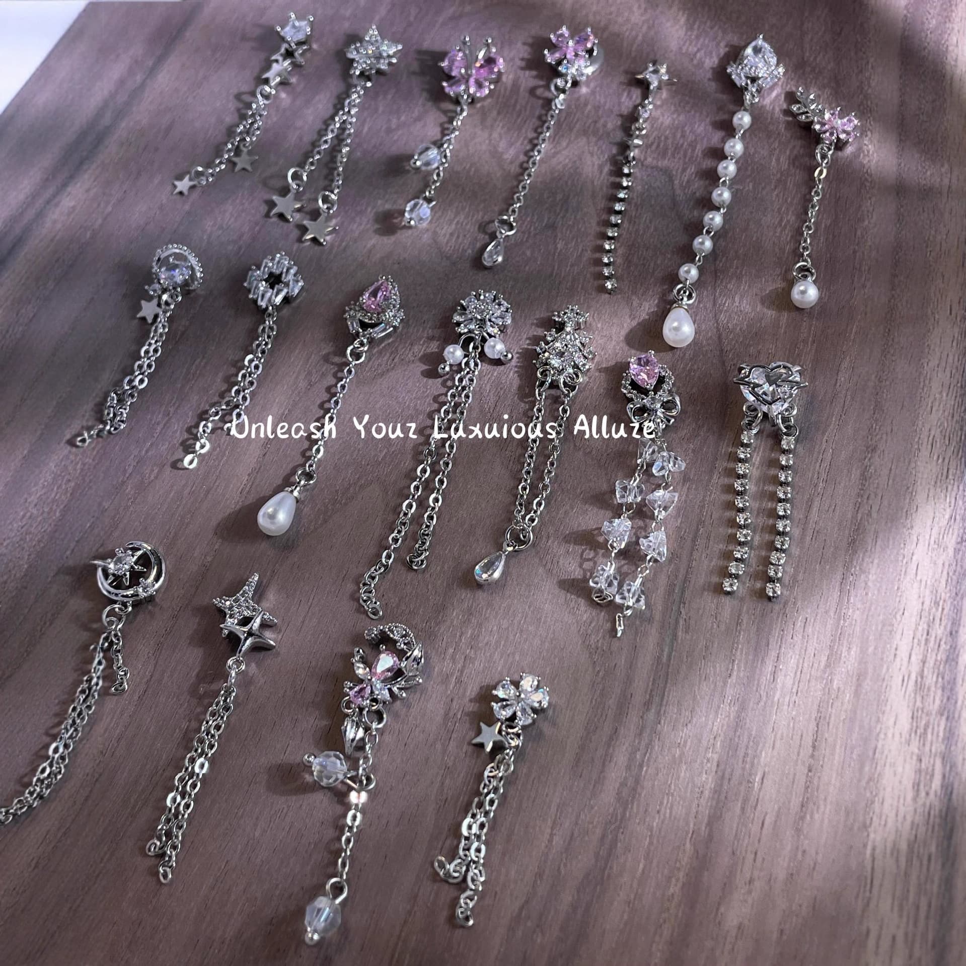 lz410 manicure diamond metal full diamond zircon manicure jewelry wearable nail accessories tassel chain nail decorations