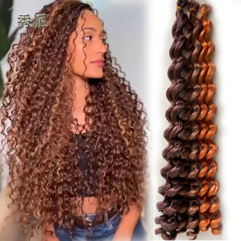 24in 150g Italy Curls Deep Twist Boho Curls Crochet Hair