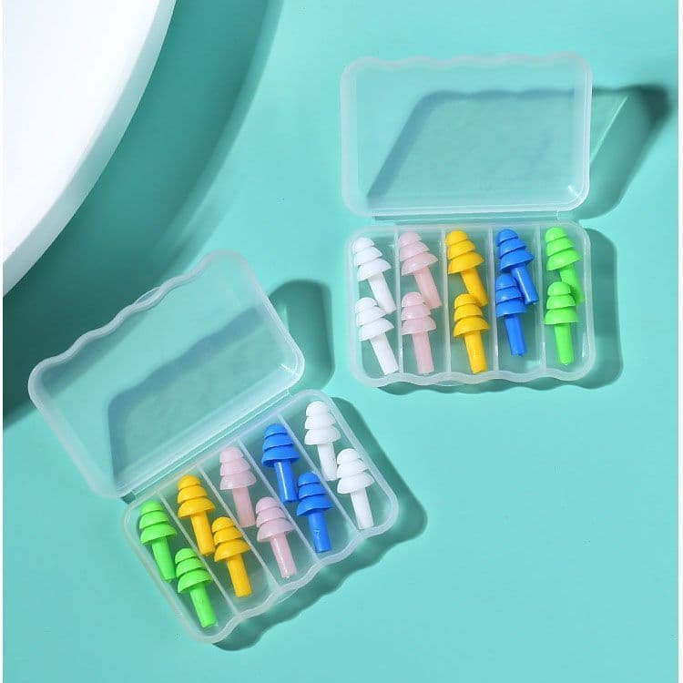 Soundproof silicone earplugs Christmas tree shape anti-noise sleeping and swimming earplugs boxed with customizable LOGO