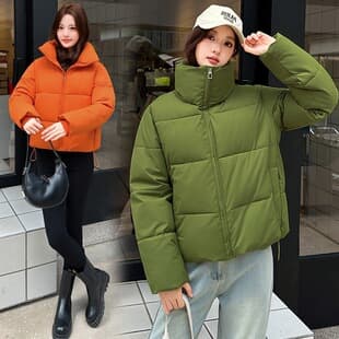 Women's Short Stand Collar Thickened Down Cotton Coat Korean Style New Bread Jacket Student Cotton Padded Jacket
