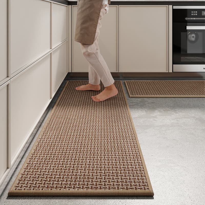 Waterproof Kitchen Floor Mat Long Strip Carpet Oil Absorbent Water Absorbing Dirt Resistant Non-Slip Easy to Clean No-Wash Rug