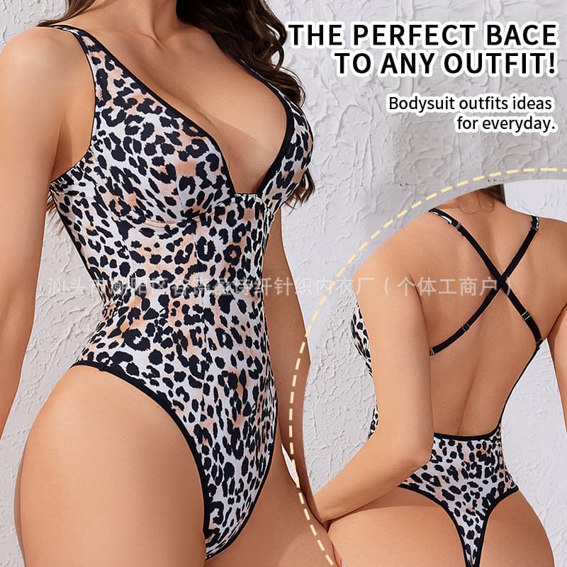 European and American Cross-Border Hot Selling Shapewear Bodysuit TEMU Shein Sexy Deep V Push-Up Bra Tummy Control Butt Lifting
