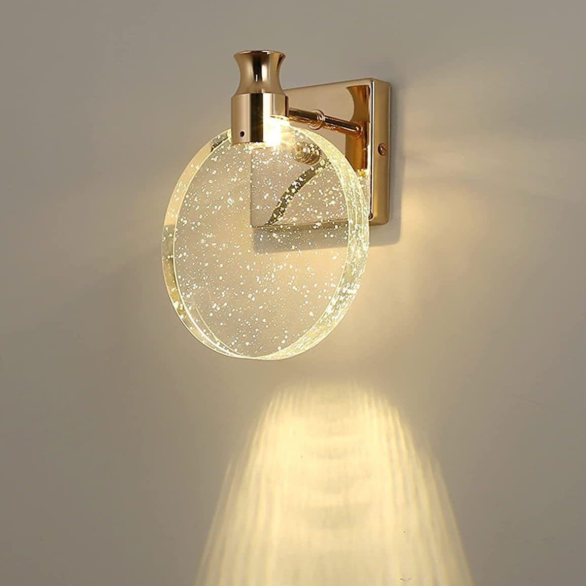 Simple, elegant, and creative crystal wall lamp for bedroom and living room; unique mirror lamp for bathroom mirror cabinet; makeup lamp.
