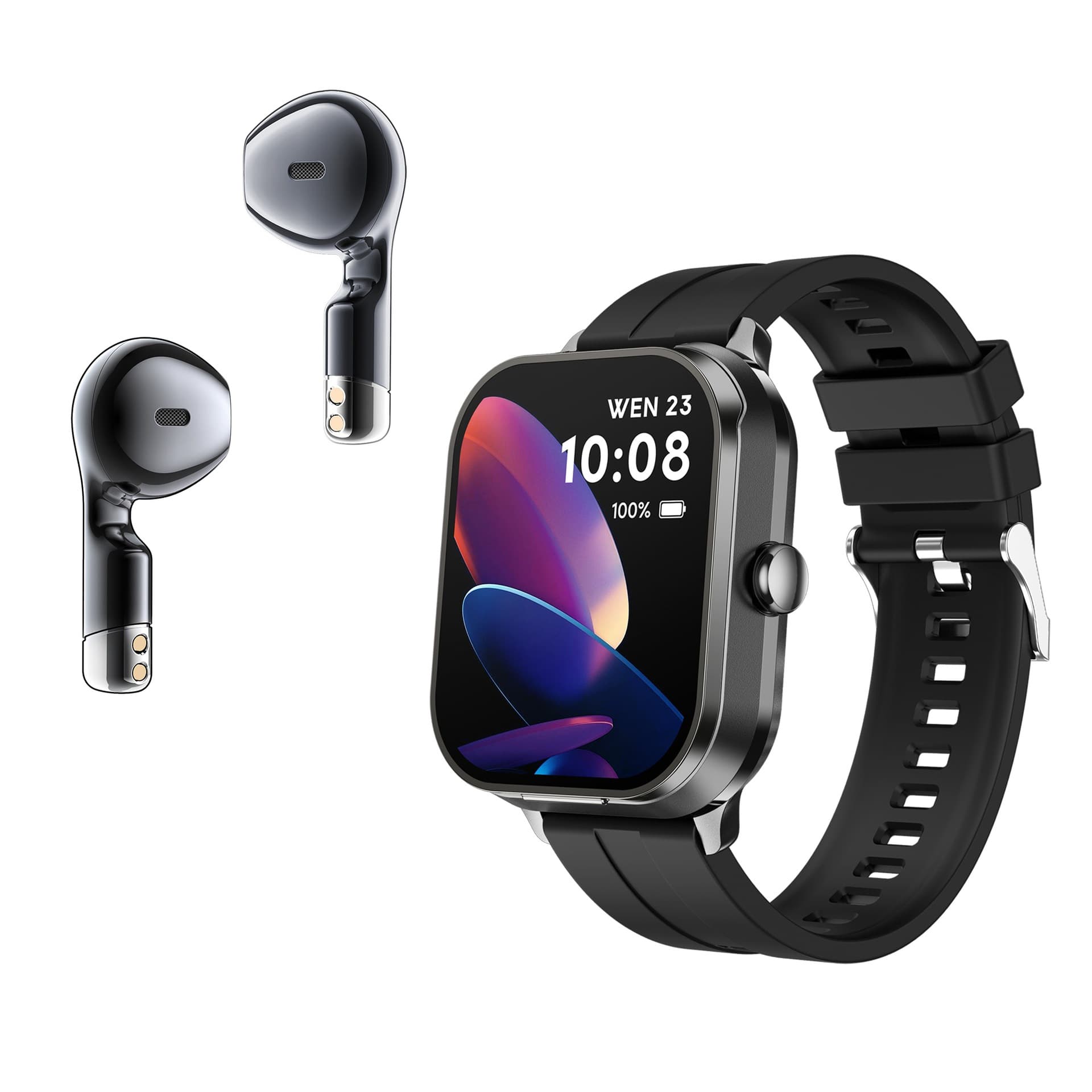 Cross-border hot model D8pro earphones smart watch 2-in-1 sports music playback NFC access control Bluetooth calling