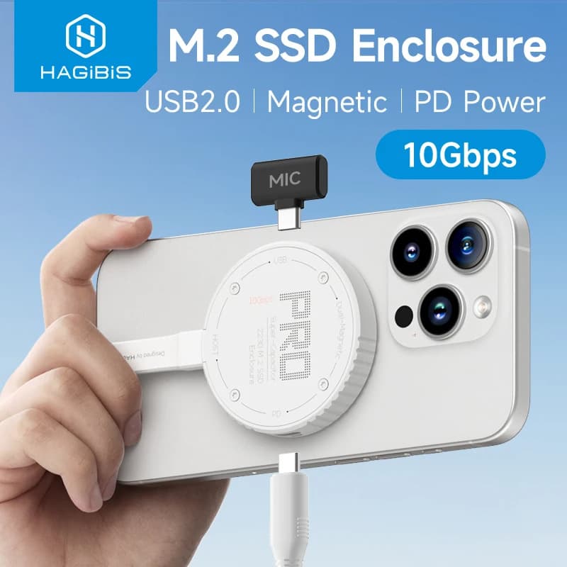 Hagibis Magnetic M.2 2230 NVMe SSD Enclosure USB C 3.2 Gen2
