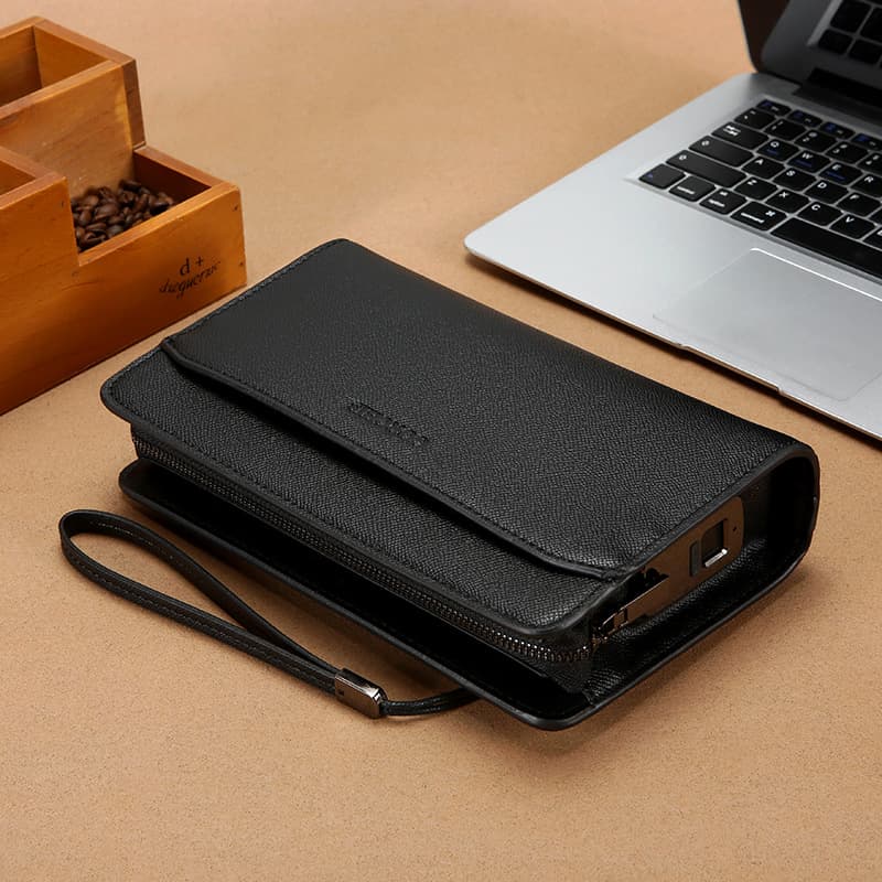 New style men's clutch bag fingerprint lock large capacity business clutch bag high quality men's bag password lock anti-theft