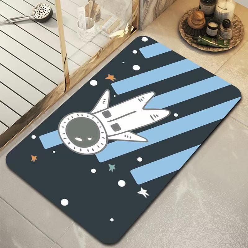 Cross-Border Astronaut Soft Diatomaceous Earth Absorbent Mat Bathroom Floor Mat Toilet Door Non-Slip Mat Bathroom Shower Foot Mat