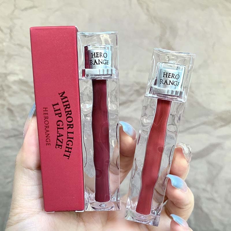 Ice-Clear Crystal Mirror Gloss Lip Glaze, Water-Glossy, Moisturizing, Long-Lasting, Non-Stick Cup, Film-Forming Glass Lip Gloss, Cross-Border Beauty Makeup