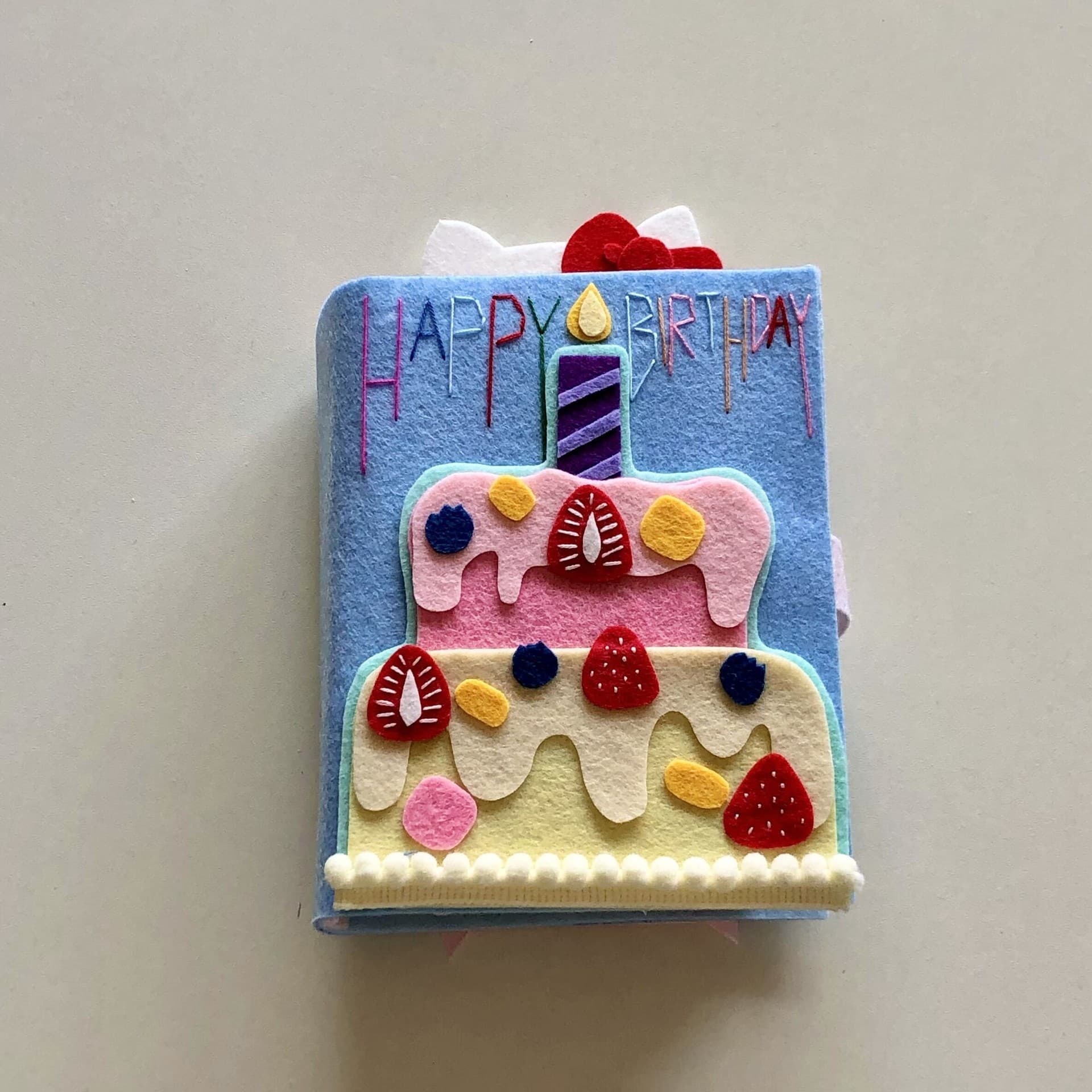 Cute Cake Birthday Handmade Felt Photo Album, Polaroid 3-inch Card Storage Album, Gift for Friends