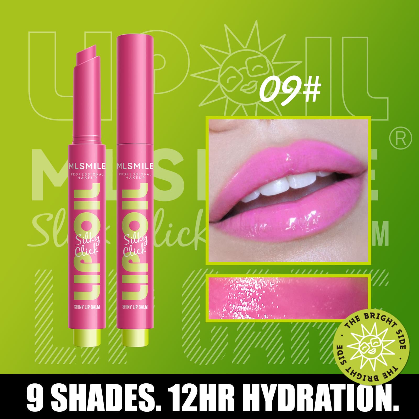 MLSMILE Cross-border Cosmetics 9-Color Press Lipstick Solid Lipstick Water Gloss Lip Gloss Moisturizing Plump Lip Mirror Lip Oil