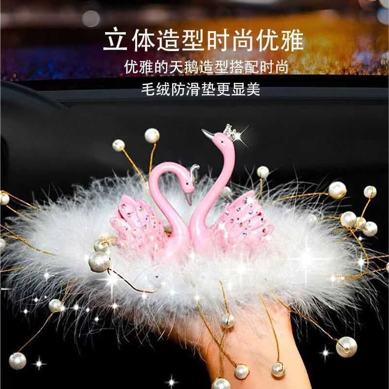 Car Decoration Ins Cute Couple Little Swan Car Interior Decoration Net Red Center Console Decoration Supplies
