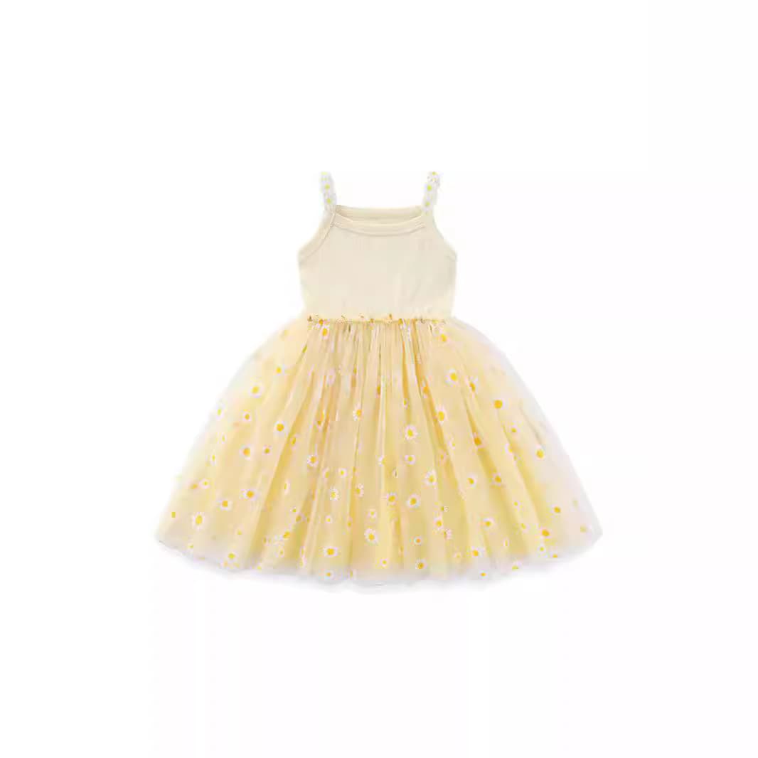 Summer Children's Strap Mesh Dress Little Daisy Floral Dress Toddler Girls Dress INS Hot Sale