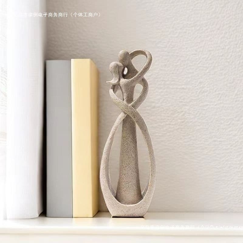 Sandstone Home Abstract Figure Art Sculpture, Creative Modern Resin Minimalist Craft for Living Room Decor