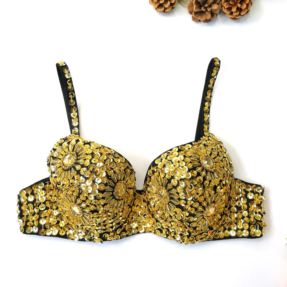 European and American Rhinestone Sequin Lingerie, Sexy Strapless Off-Shoulder Tight Push-Up Camisole, Factory Wholesale