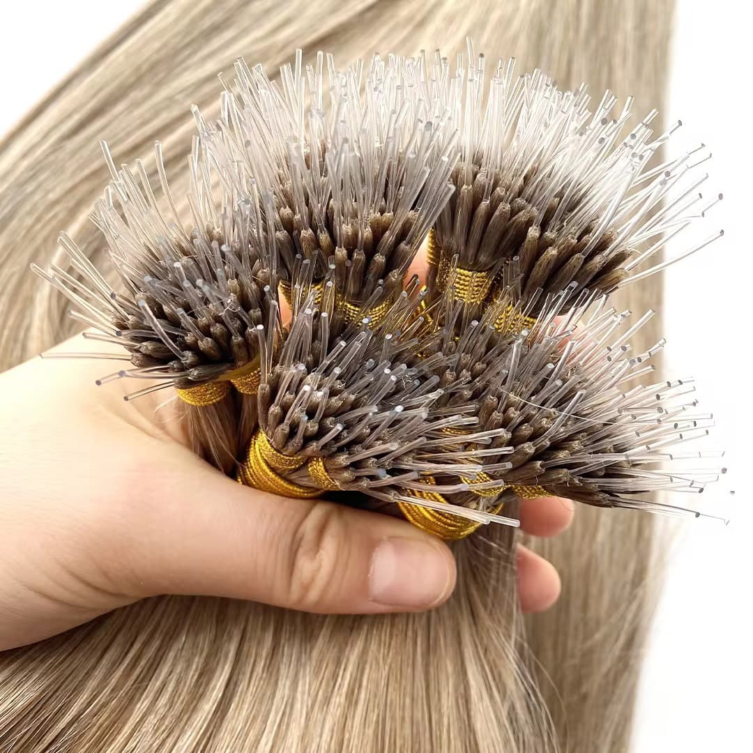 Elastic Hair Extensions Reusable Flexible Tip Hair Double Drawn Nano Ring