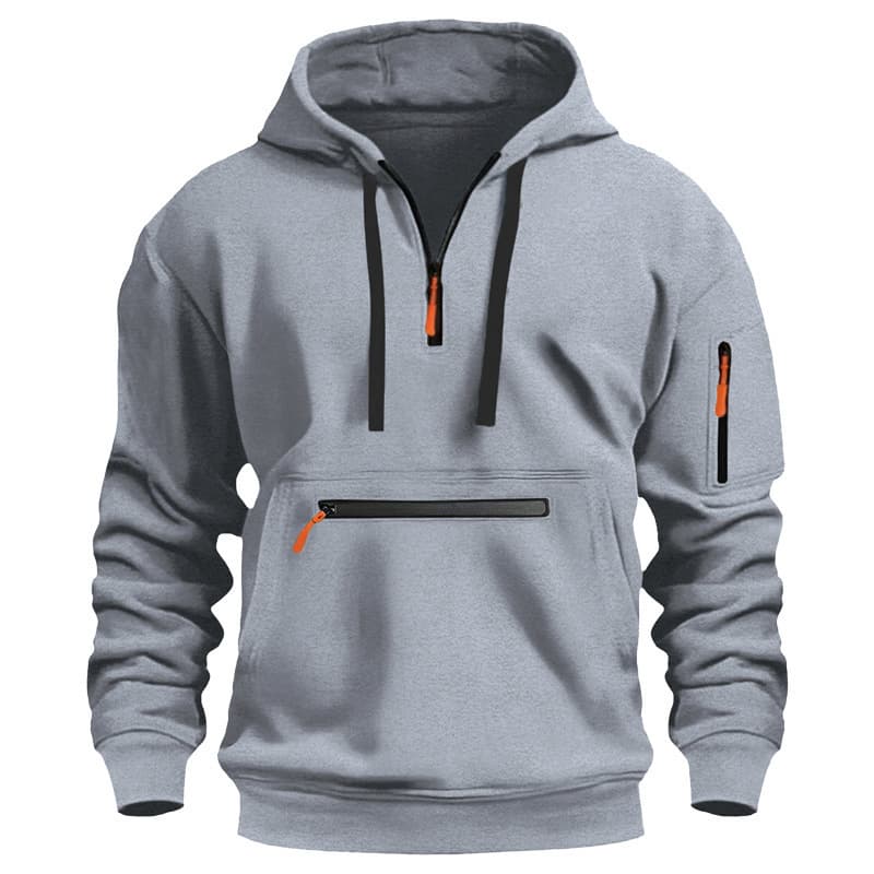 New Cross-border Men's Bestseller Hoodie, Autumn/Winter Fleece Sweatshirt Coat, Loose Fit Plus Size Zip-up Hoodie