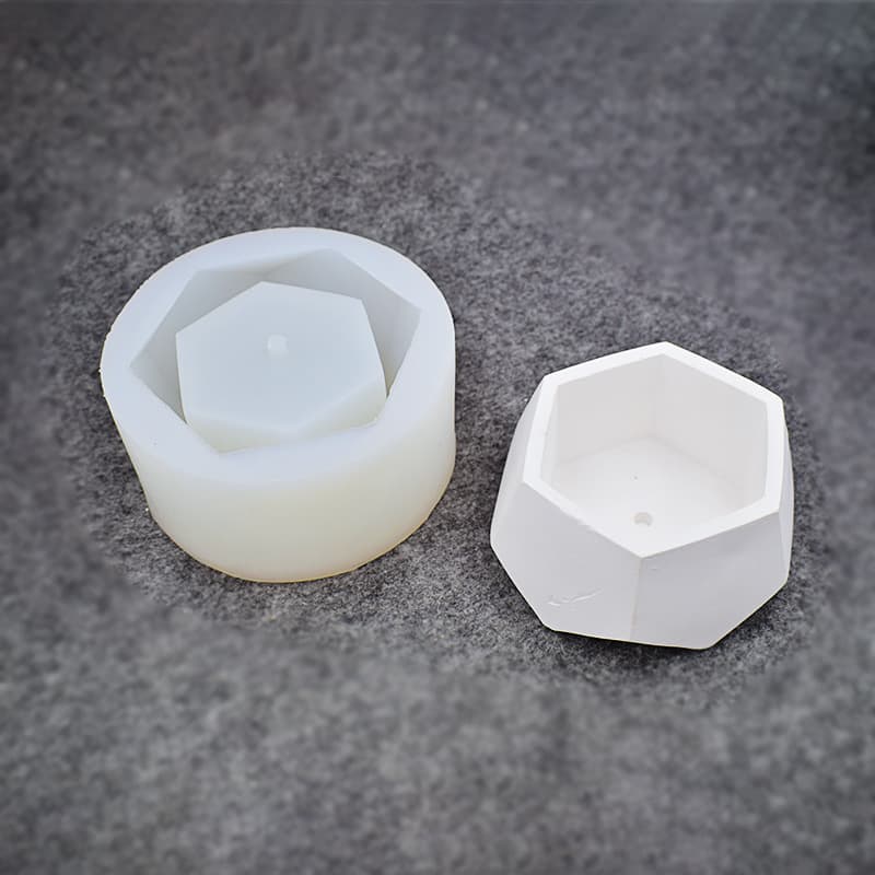 Nordic Hexagonal DIY Crystal Epoxy Plaster Ornament Resin Concrete Mold Succulent Planter Silicone Mold