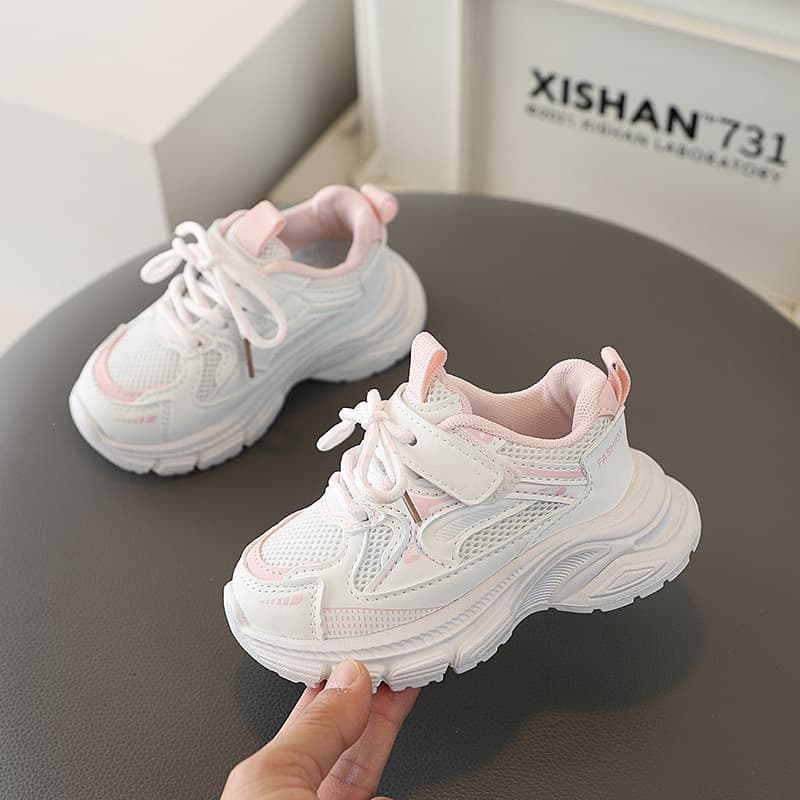 Children's Mesh Breathable Dad Sneakers 2026 Spring New Korean Style Girls Lightweight Fashion Sports Shoes Casual Shoes Wholesale