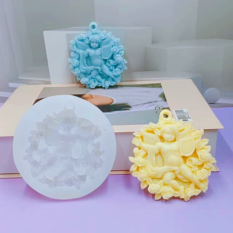 Rose angel fondant chocolate baking cake decoration silicone mold rose angel hanging pendant mold