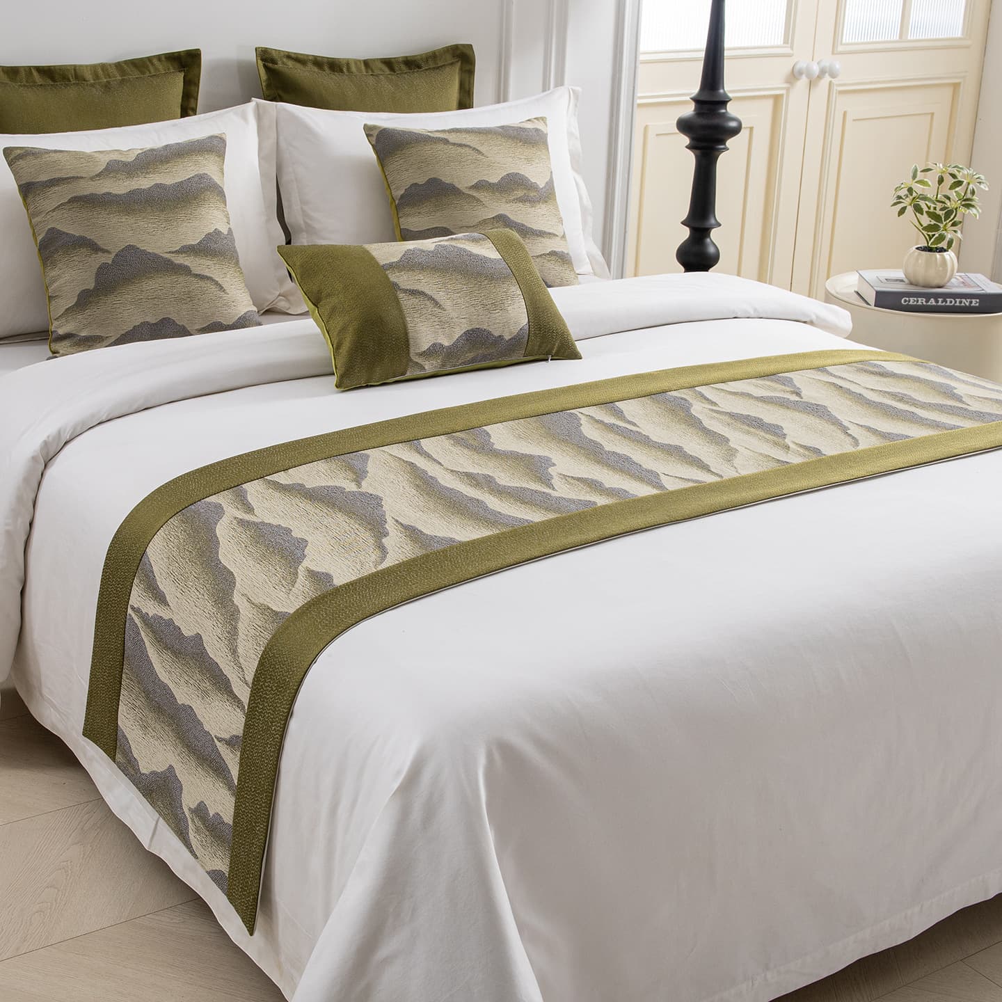 Five-Star Hotel Bed Runner, New Chinese Style Model Room Headboard Pillow, Bed End Cover Throw