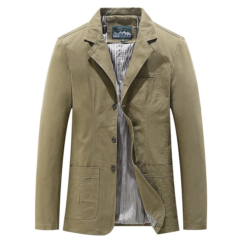 New Autumn/Winter Men's Cotton Outdoor Suit Jacket, Plus Size, Fashionable Casual Suit Collar Coat