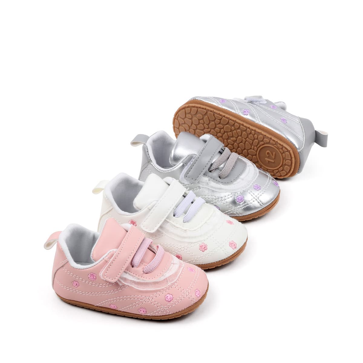 New rubber-soled baby shoes, embroidered baby shoes, men's and women's baby shoes, comfortable and fashionable walking shoes