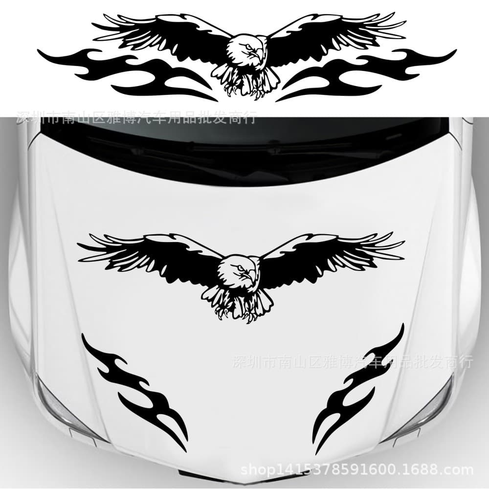 D-1661 Personalized Decorative Eagle Wings Car Sticker Full Hood Vinyl Decal