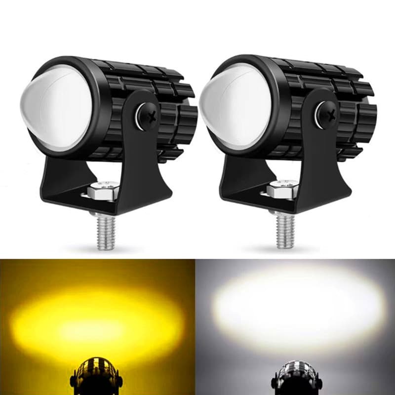 LED Motorcycle Light Waterproof Mini Dual-Color Scooter Motorcycle Fog Light Modified Light Cross-border