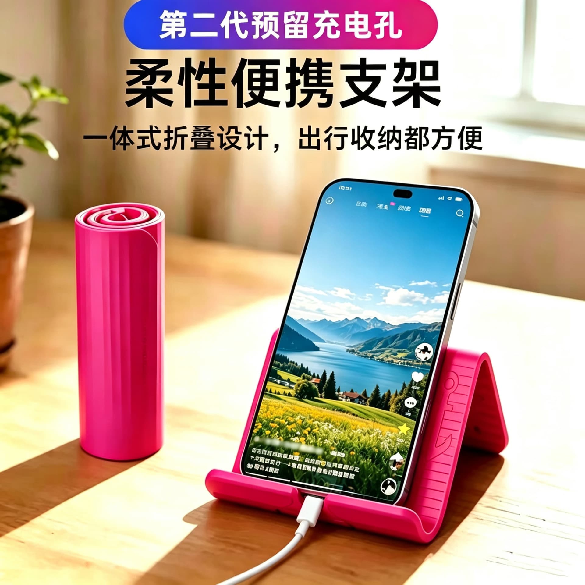 2nd Generation Phone Stand Silicone Desktop Tablet Laptop Holder Creative Flexible Foldable Adjustable Lazy Bracket for Travel
