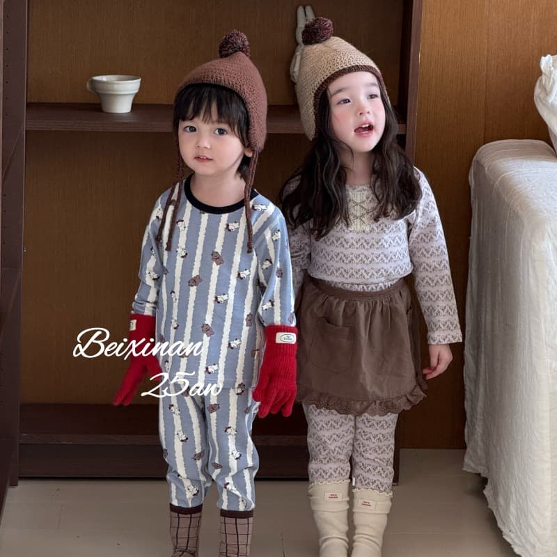Children's Autumn/Winter Soft Fleece 300G Thickened Pure Cotton Thermal Underwear Homewear Set Category A Seamless