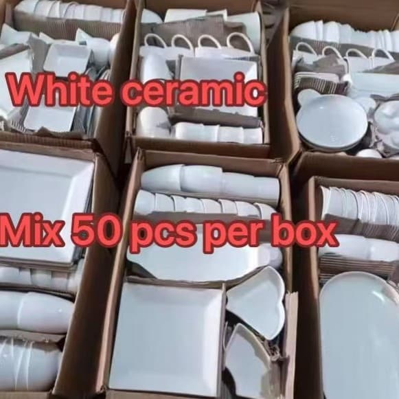 Ceramic Plate - Export Inventory Ceramic Plates, Bowls, and Dinnerware White Porcelain Dinner Plates and Rice Bowls Sold by Ton