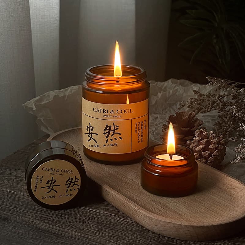 Aromatherapy Candle Gift Box, Soy Wax Small Brown Bottle, Bedroom Fresh Fragrance Gift Box, Long-Lasting Scent Soy Wax