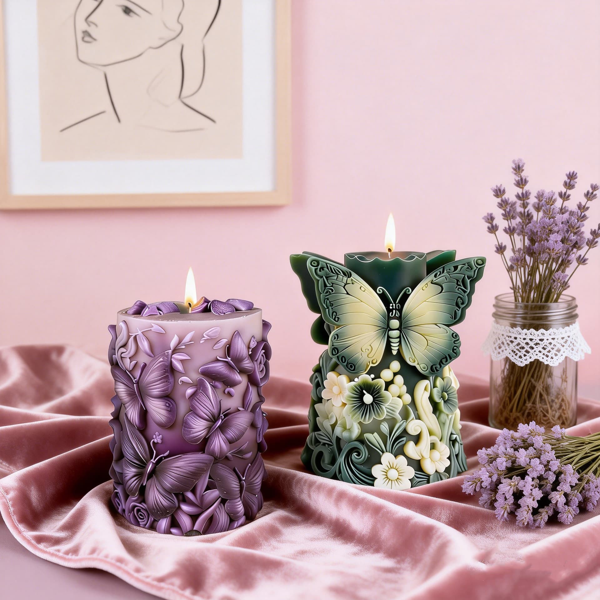 Wenxin Butterfly Dream Glow Aromatherapy Candle Silicone Mold DIY Butterfly Candle Creative Decoration 3D Mold