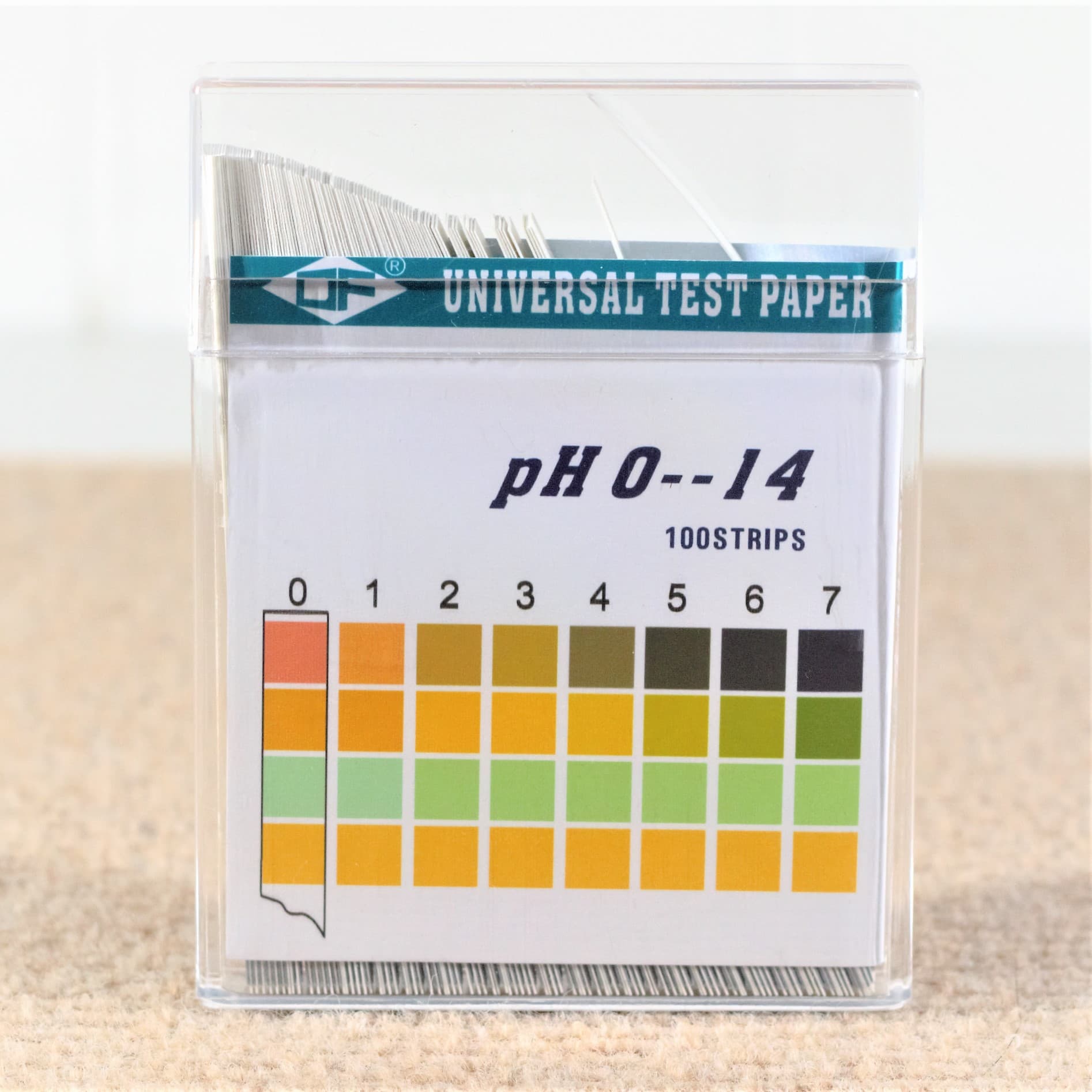 Cross-border e-commerce 0-14 English version DF acid-base test strips, pH detection strips for water quality testing, science education experimental supplies