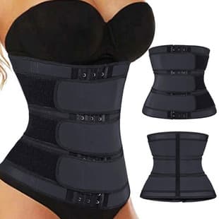 Amazon Three-Row Buckle Waist Trainer for Women, Tightening Belt, Shapewear, Sports Waist Cincher Body Shaper