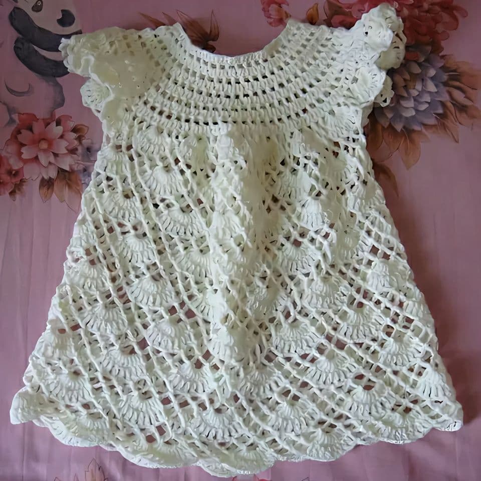 Hand-knitted Baby Clothes Children's Sweater Knitwear Vest Dress Top Hollow Out Infant Girl