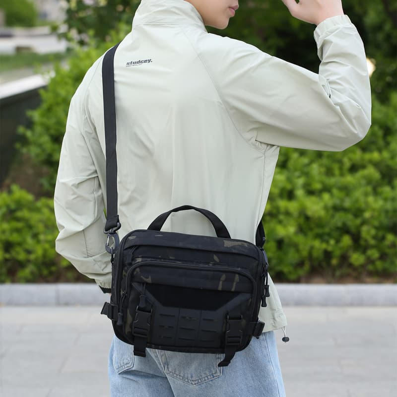 Cross-border 1000D Shoulder Sling Bag Camouflage Outdoor Backpack Travel Hiking Courier Bag Custom Factory Wholesale