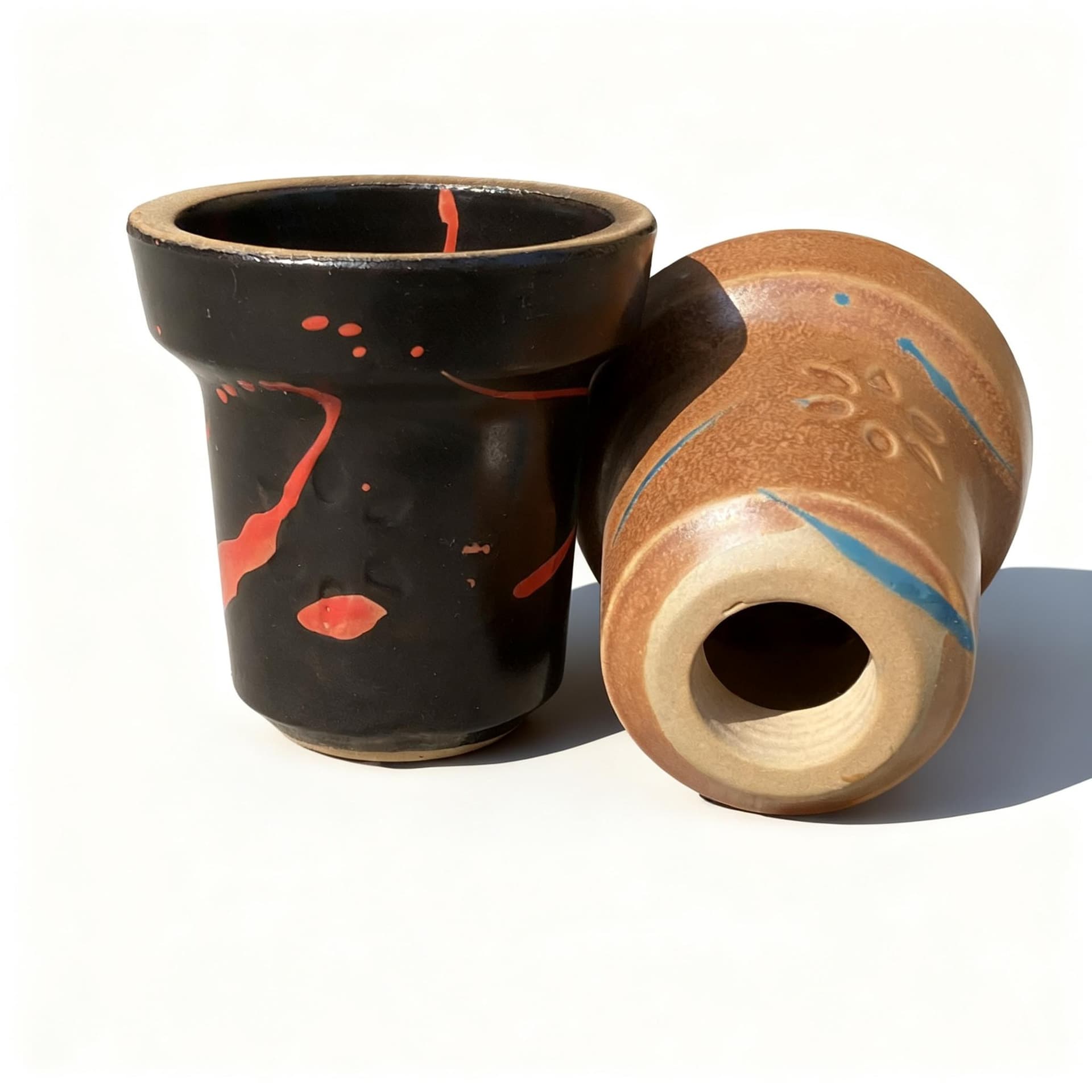 Arabic Hookah Accessory Bowl OBLAKO Bowl Two-Tone Ceramic Center Hole Shisha Bar KTV Home Use