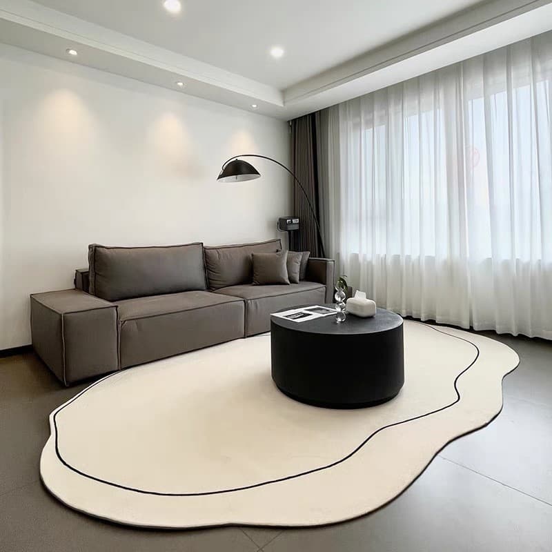 Cross-border Silent Japanese Style Minimalist White Cashmere Carpet Special-shaped Living Room Bedroom Bedside Mat Cloud Floor Mat