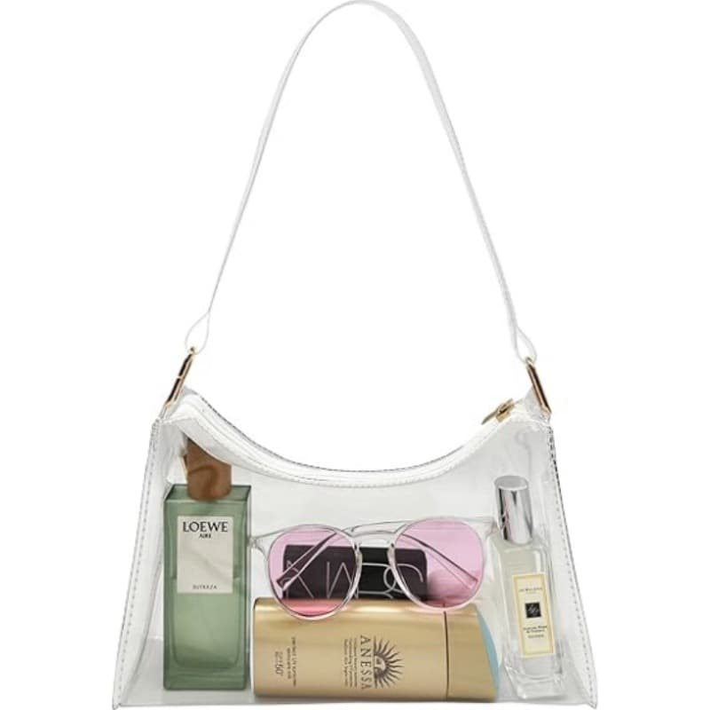 Clear Jelly Bag New Moon Bag PVC Underarm Bag Trendy Candy Color Women's Baguette Bag