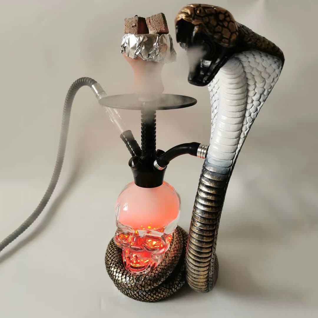 Arabic Full Set Water Snake Single LED Hookah Lamp Hookah Pipe Skull Hookah Bar Tube Double Four LED Hookah