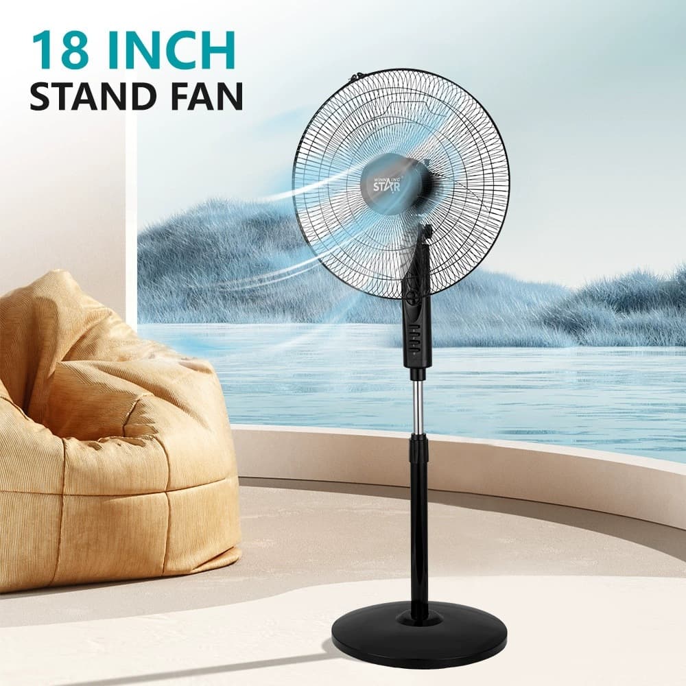 Cross-Border 18-inch Household 55W Oscillating Portable Floor Electric Fan Stand Fan