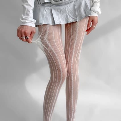 Spring and Summer New Y2K Spice Girls Hollow Retro Pantyhose Sub-culture Irregular Ripped Lace Fishnet Stockings