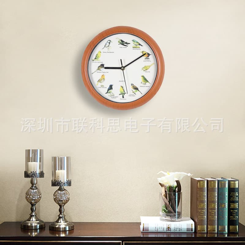 Vintage American Style Creative Bird Call Clock Retro Wall Clock Cuckoo Hourly Time Telling Living Room Wall Decor